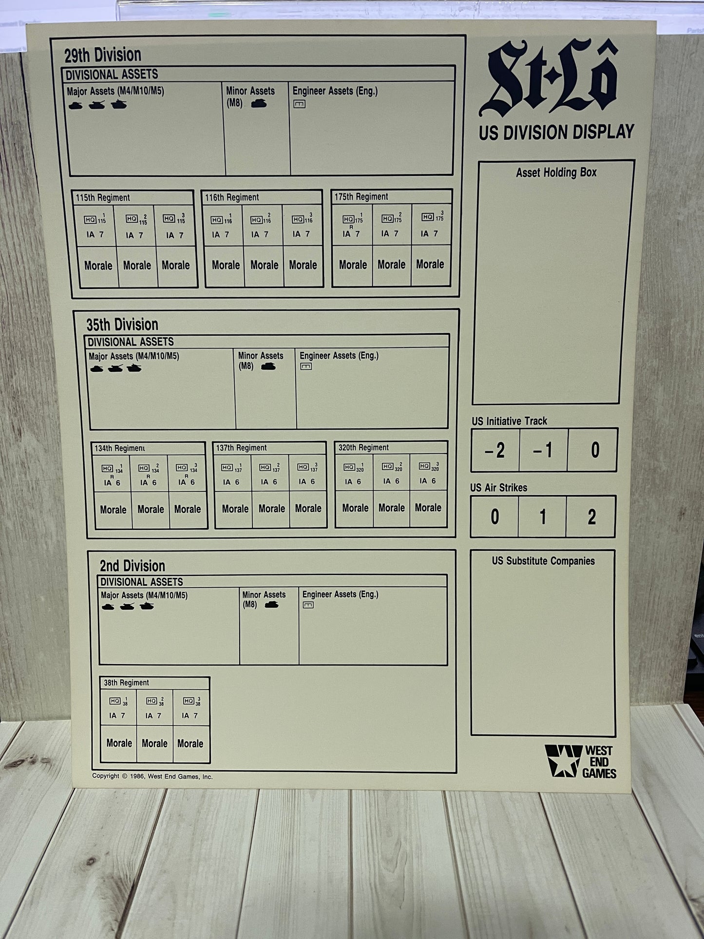 St-Lo Normandy 1944 The Breakout Begins - Replacement US Division Display Sheet