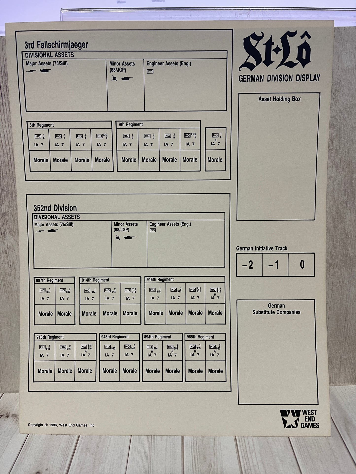 St-Lo Normandy 1944 The Breakout Begins - Replacement German Division Display Sheet