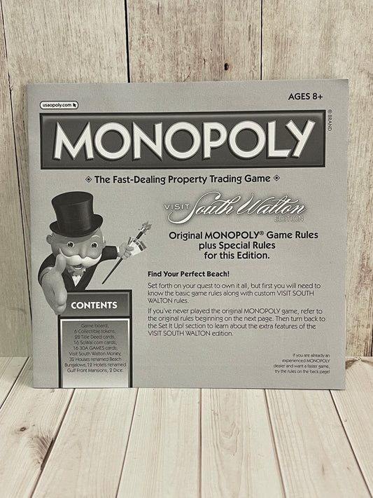 Monopoly - 2013 Visit South Walton Instructions Booklet