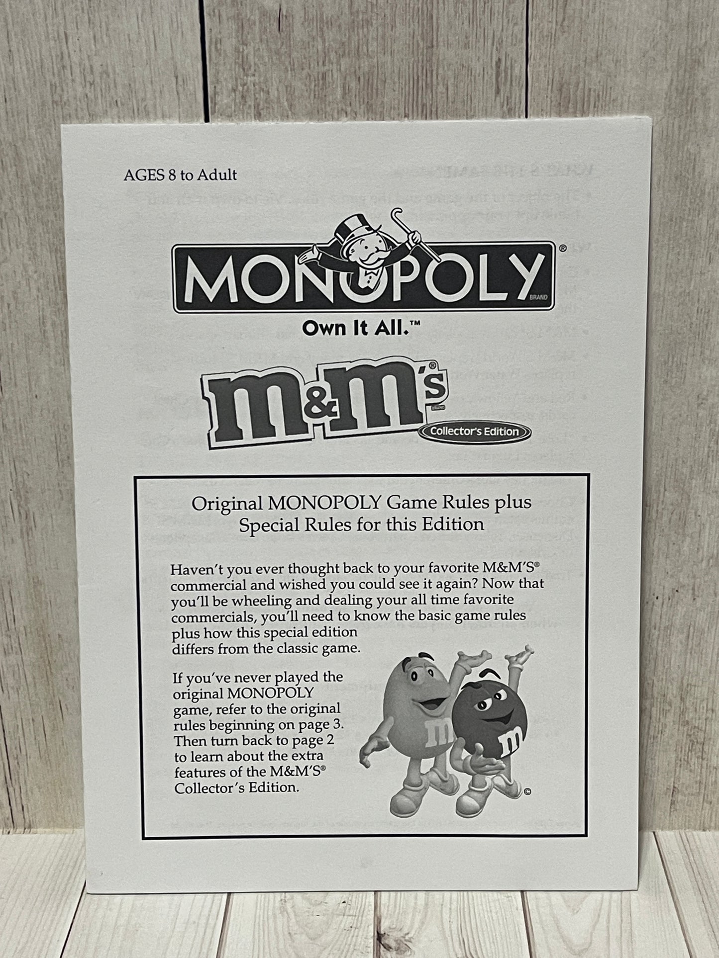 Monopoly - 2004 m&m's Collector's Edition Replacement Instructions