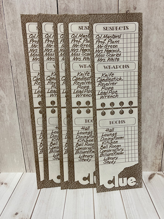 Clue - Vintage 1972 Replacement Score Sheets lot of (9) unmarked sheets