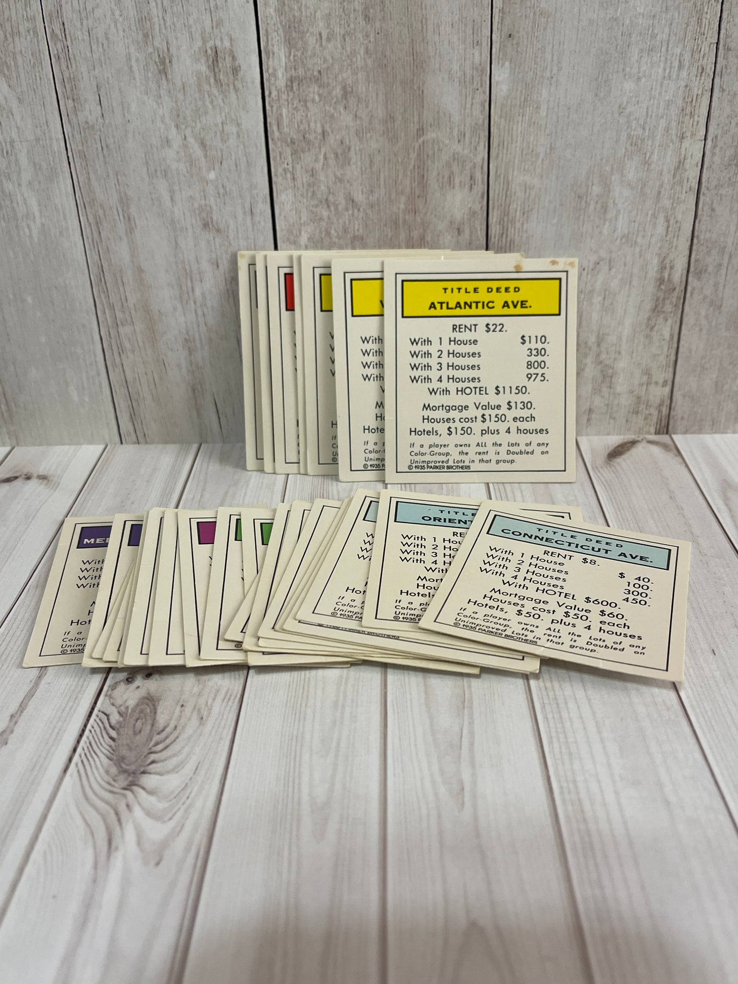 Monopoly - 1991 Deluxe Anniversary Edition Replacement Deed Cards lot of (28)