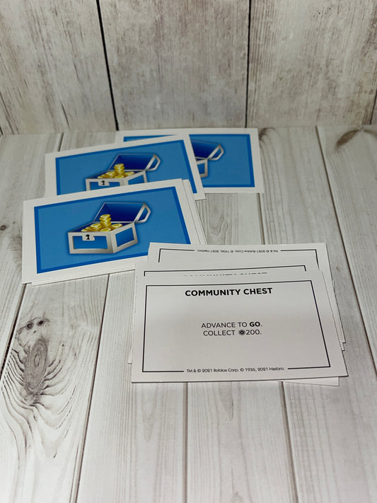 Monopoly - 2022 ROBLOX Community Chest cards lot of (16)