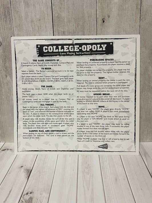 Sooneropoly - College-Opoly Replacement Instructions