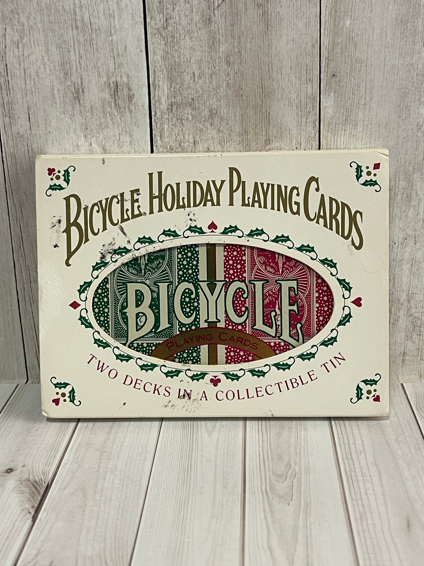 Vintage Bicycle Holiday Playing Cards - Two Decks in a Collectible Tin