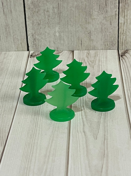 Christmas-Opoly Replacement  CHRISTMAS TREES lot of (5)