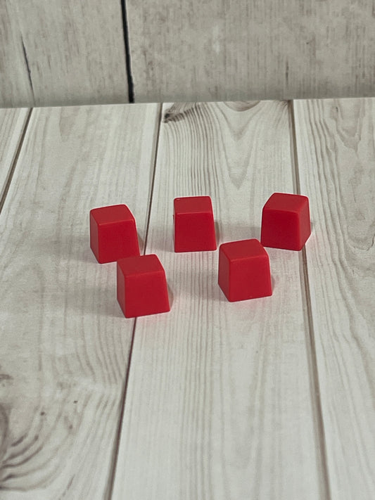 Christmas-Opoly Replacement Red Plastic Houses lot of (5)